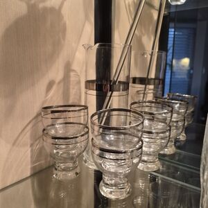 Vintage Glass Pitcher and Glass Set